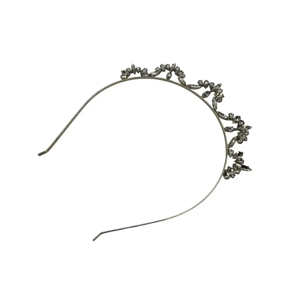 Crystal Embellished Silver Tiara Headband